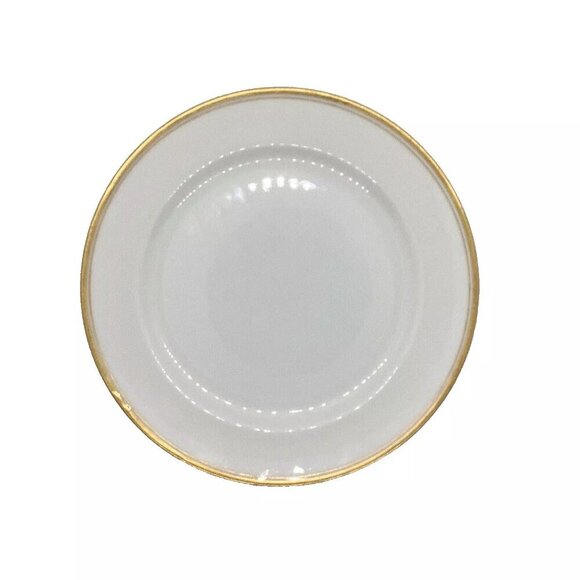 HAVILAND Limoges Other - Haviland Limoges France Salad Plate Coupe H1415 White/Gold Trim & Inner Ring